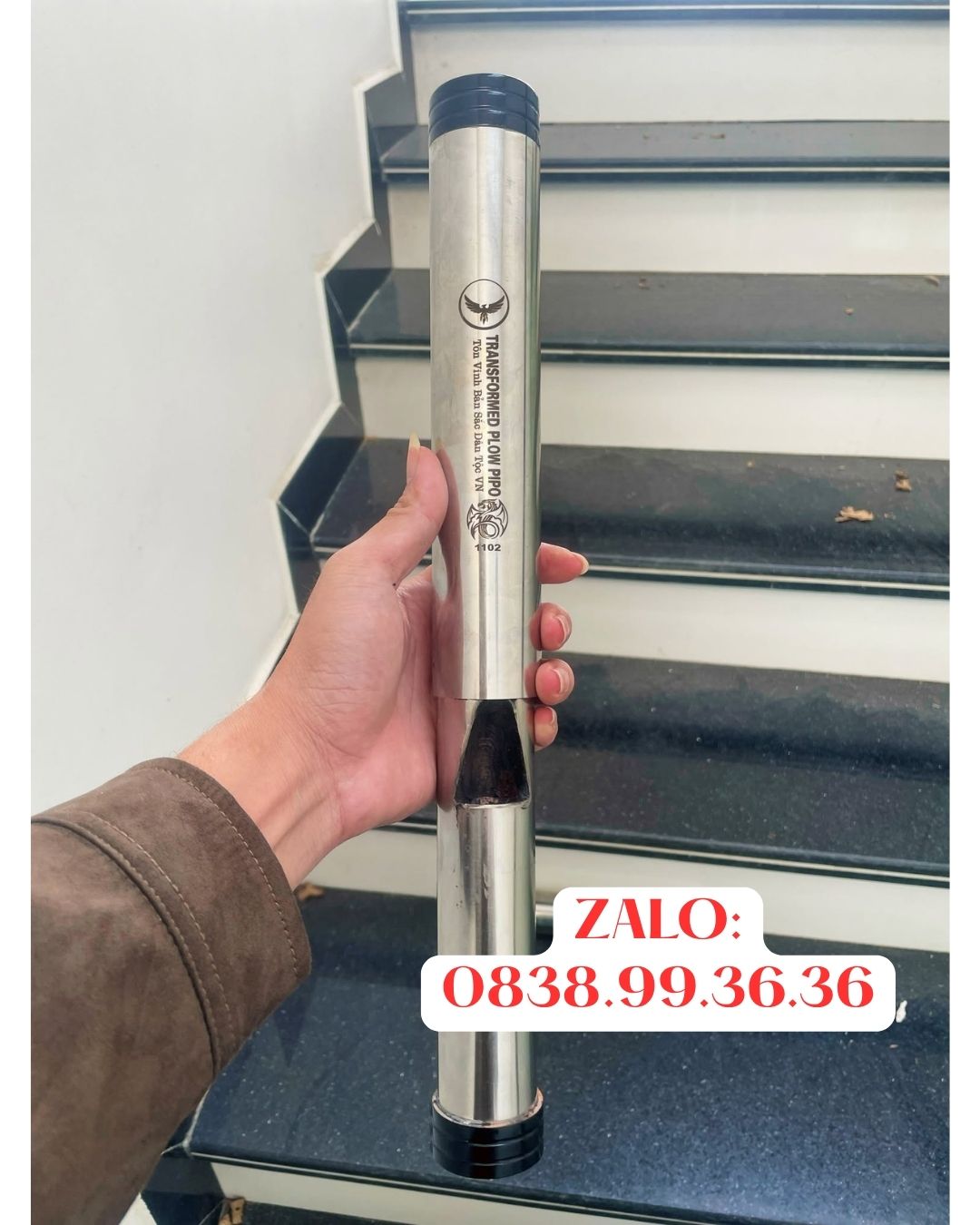 Bao da và phụ kiện tặng kèm điếu cày giấu nõ inox